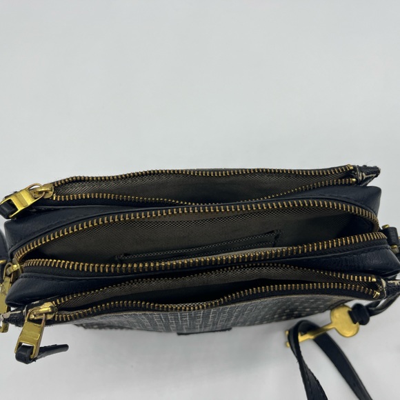 FOSSIL Campbell Crossbody Black Stripe Purse - Picture 8 of 9